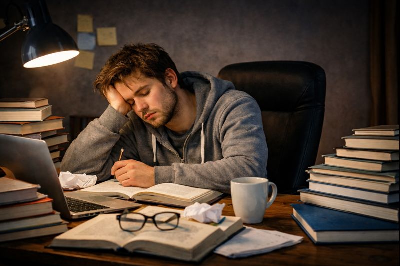 Studente stanco